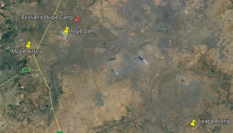 Map of Ekorian’s Mugie Camp, Mugie Conservancy in Laikipia