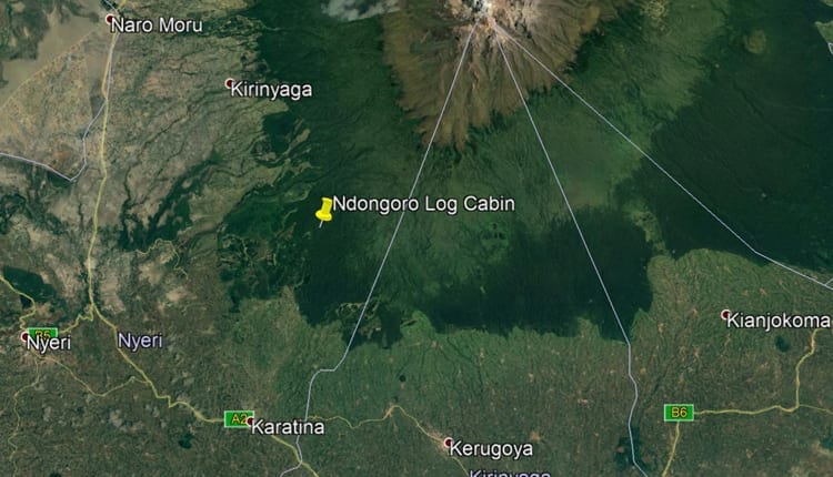 Map of Ndongoro Cabin, Ragati Conservancy in Mount Kenya