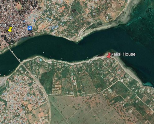 Map showing the location of Kalisi House located in Kilifi