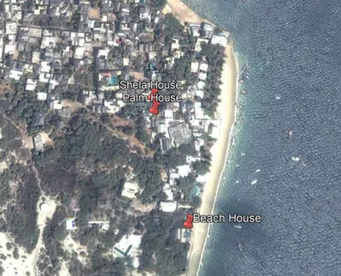 Map showing the location of Palm House in Lamu